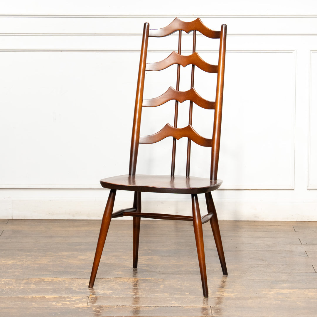 英国【ERCOL アーコール】背中をしっかり支えてくれる ラダーバックチェア No.496 オールドコロニアル /26A-4