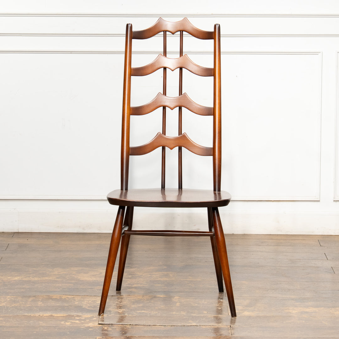 英国【ERCOL アーコール】背中をしっかり支えてくれる ラダーバックチェア No.496 オールドコロニアル /26A-4