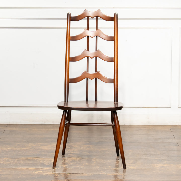 英国【ERCOL アーコール】背中をしっかり支えてくれる ラダーバックチェア No.496 オールドコロニアル /26A-4
