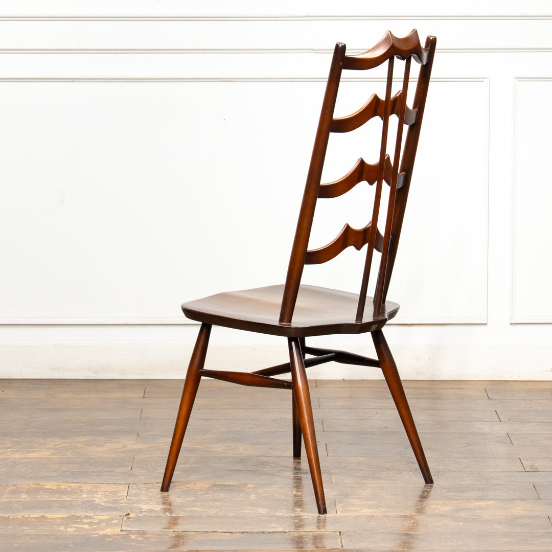 英国【ERCOL アーコール】背中をしっかり支えてくれる ラダーバックチェア No.496 オールドコロニアル /26A-4