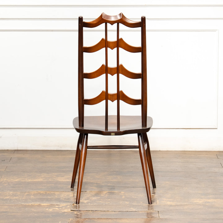 英国【ERCOL アーコール】背中をしっかり支えてくれる ラダーバックチェア No.496 オールドコロニアル /26A-4