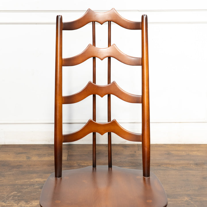 英国【ERCOL アーコール】背中をしっかり支えてくれる ラダーバックチェア No.496 オールドコロニアル /26A-4