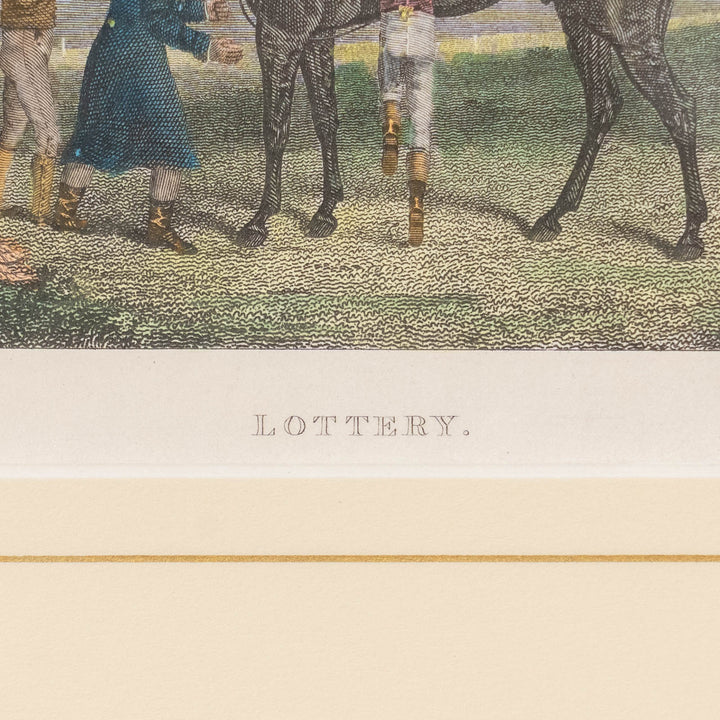 『LOTTERY.』伝説の名馬ロッタリーとジョッキー達が描かれた アートピース
