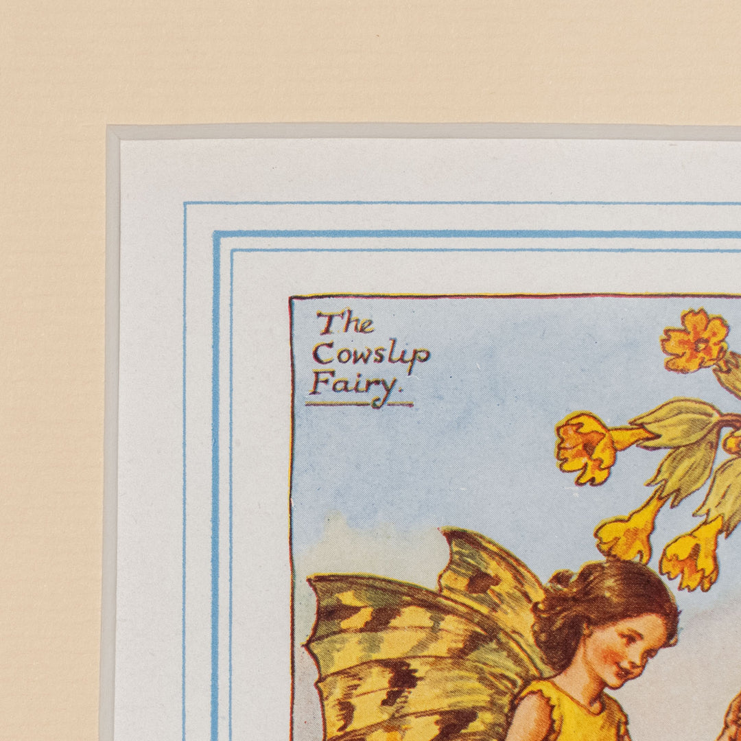 『The COWSLIP Fairy』大きな茎をパラソルのように手に持つカウスリップの妖精 アートピース