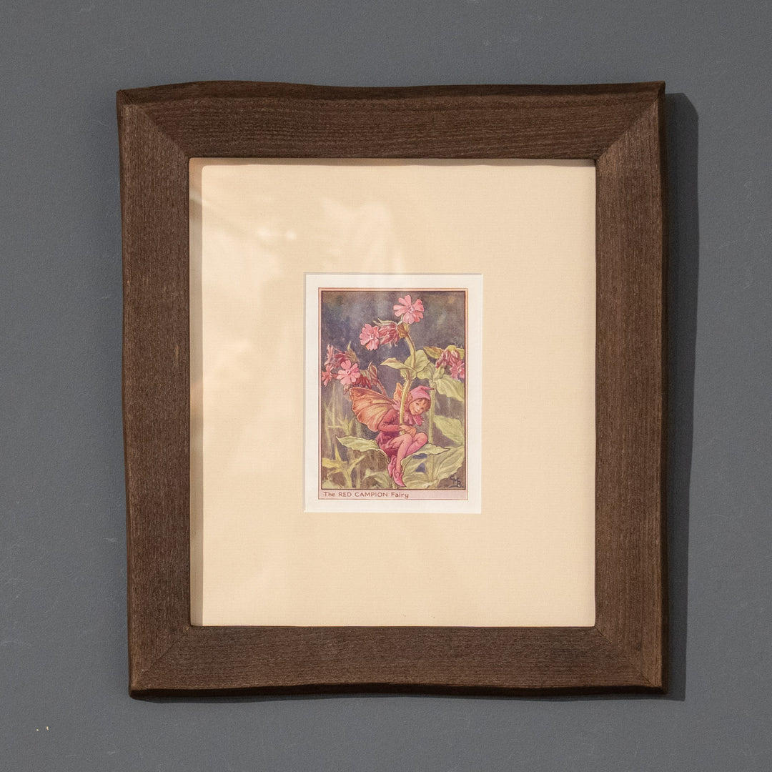 『The RED CAMPION Fairy』茎にちょこんと腰掛け楽しげに微笑むレッドキャンピオンの妖精 アートピース