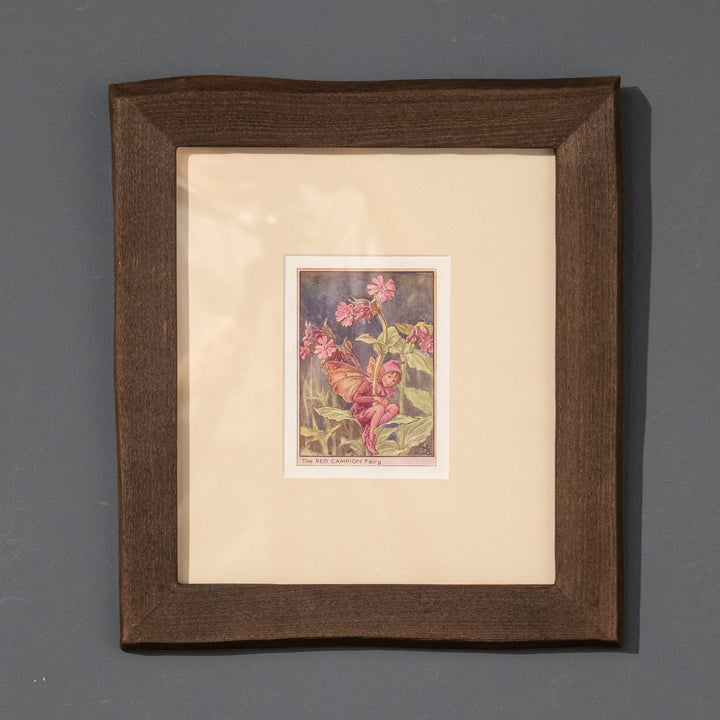『The RED CAMPION Fairy』茎にちょこんと腰掛け楽しげに微笑むレッドキャンピオンの妖精 アートピース