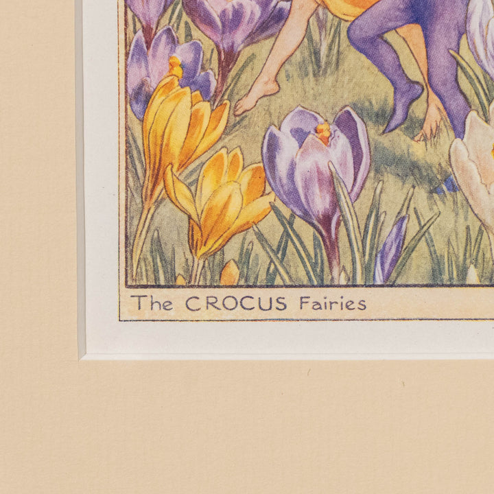 『CROCUS Fairies』楽しそうにダンスする2人のクロッカスの妖精たち アートピース
