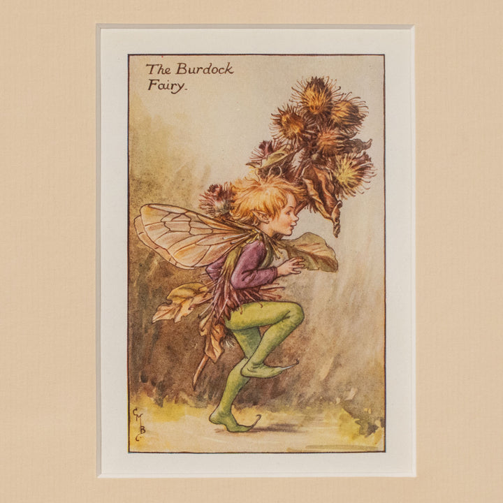 『The BURDOCK Fairy』トゲトゲのゴボウの実を背負い軽快に駆け抜けていく妖精 アートピース
