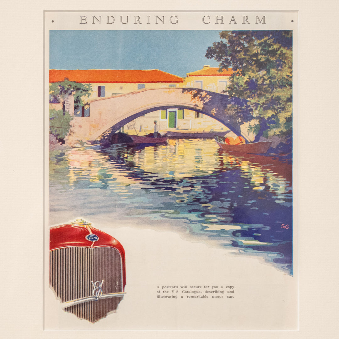 『ENDURING CHARM』実際に高級雑誌に掲載されたフォードV8の自動車広告 アートピース