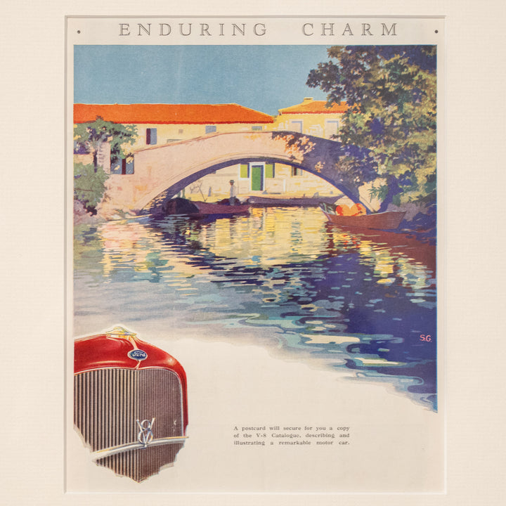『ENDURING CHARM』実際に高級雑誌に掲載されたフォードV8の自動車広告 アートピース