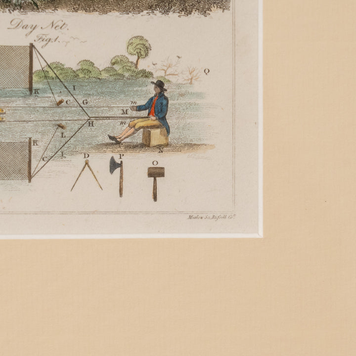 『ANGLING』フライフィッシング用の毛針や罠網の図解 アートピース