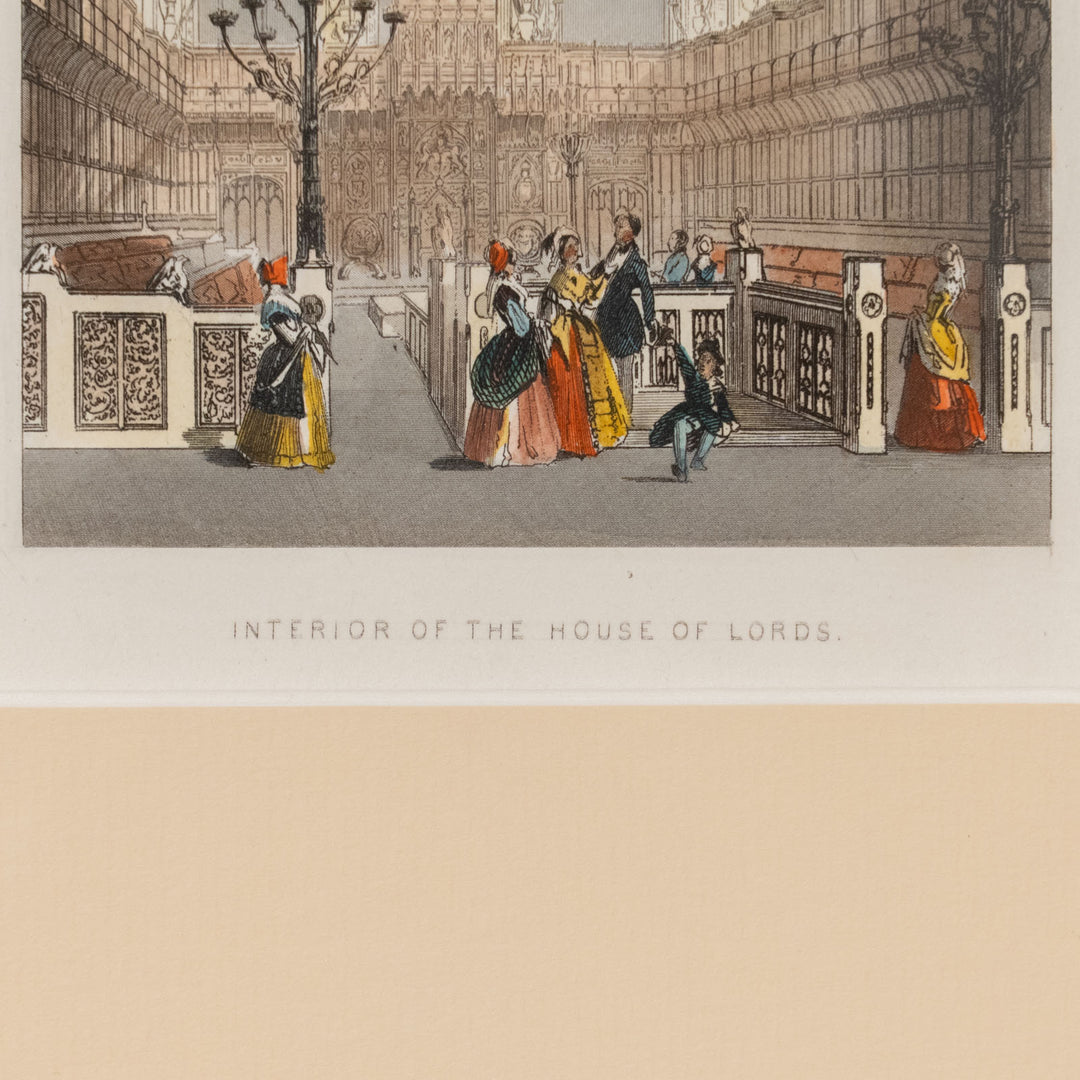 『INTERIOR OF THE HOUSE OF LORDS.』ウェストミンスター宮殿を完璧な構図で表した アートピース