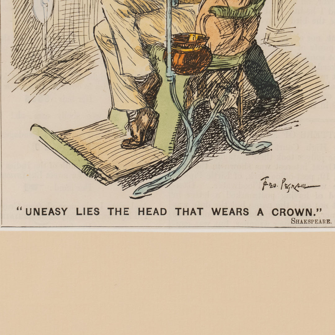 『“UNEASY LIES THE HEAD THAT WEARS A CROWN.”』シェイクスピアと歯の被せ物をかけたダブルミーニング コミックアートピース