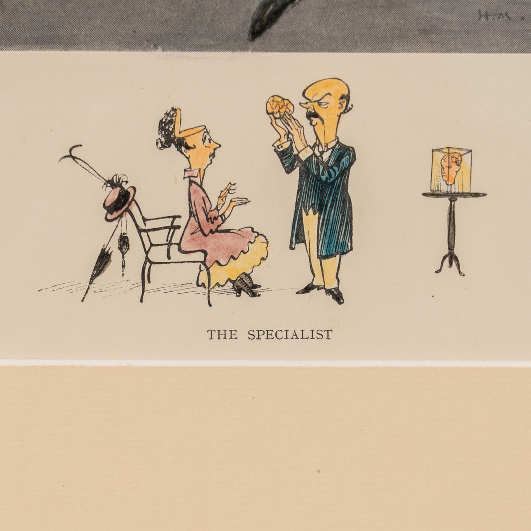 『THE SPECIALIST』 H.M.ベイトマン作 医者の姿をユーモラスに描いた コミックアートピース