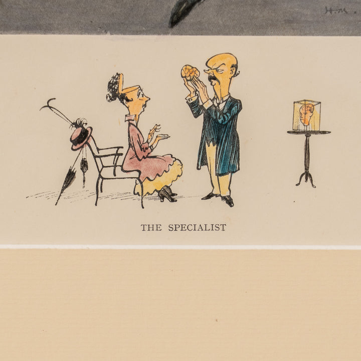 『THE SPECIALIST』 H.M.ベイトマン作 医者の姿をユーモラスに描いた コミックアートピース