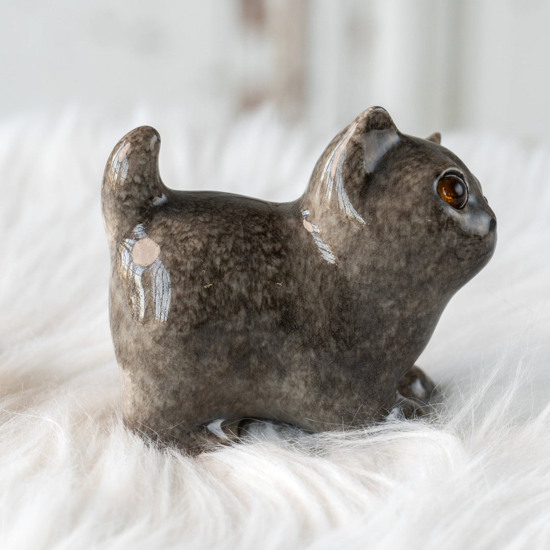 【Winstanley Cat ウィンスタンレイ キャット】ちらりと見上げるイタズラっぽい表情にときめく グレー 灰猫 /25L