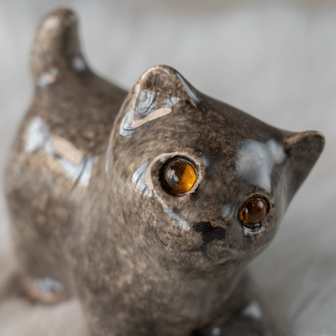 【Winstanley Cat ウィンスタンレイ キャット】ちらりと見上げるイタズラっぽい表情にときめく グレー 灰猫 /25L