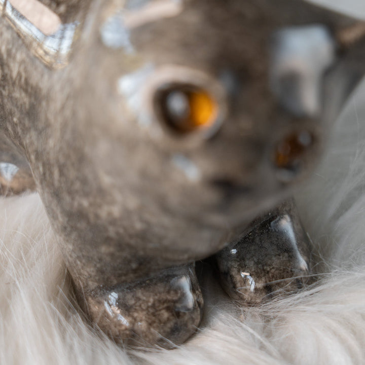 【Winstanley Cat ウィンスタンレイ キャット】ちらりと見上げるイタズラっぽい表情にときめく グレー 灰猫 /25L