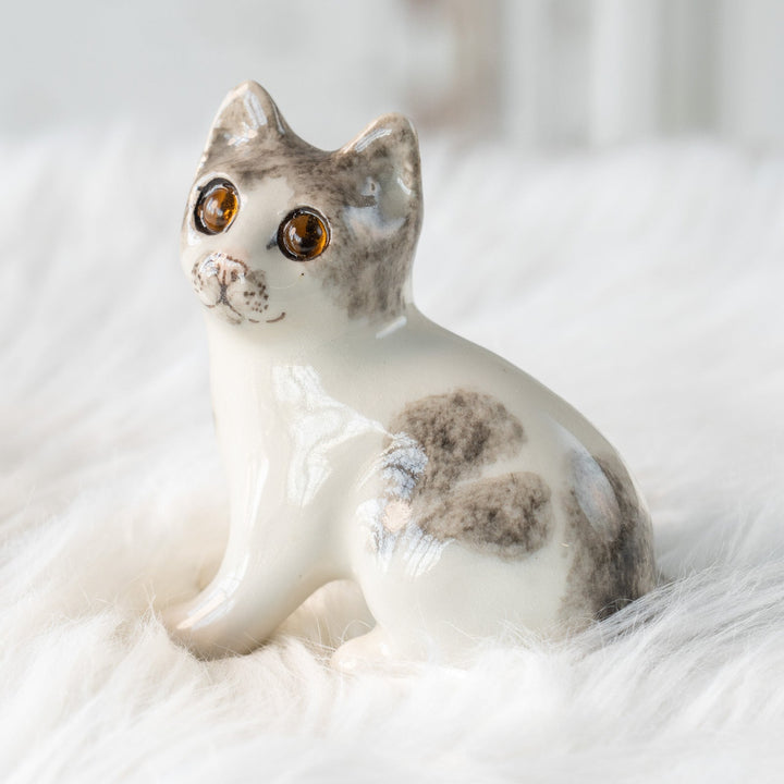 【Winstanley Cat ウィンスタンレイ キャット】大きくつぶらな瞳でこちらを見つめる シルバータビー サバトラ猫 /25L