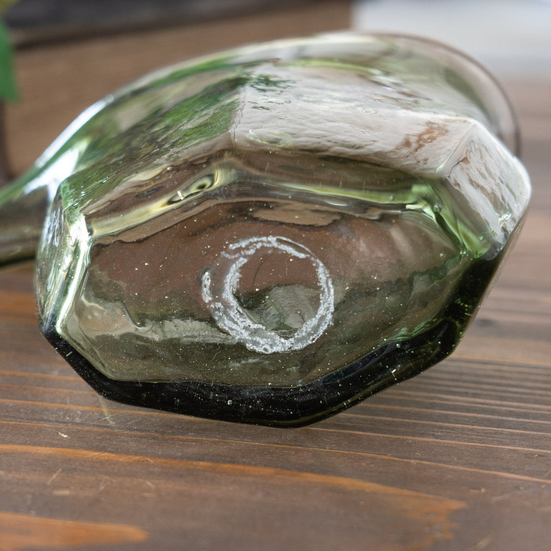 【安土草多】吹きガラスだからこそ生まれる表情が魅力 デキャンタ 面取り酒器 緑流し