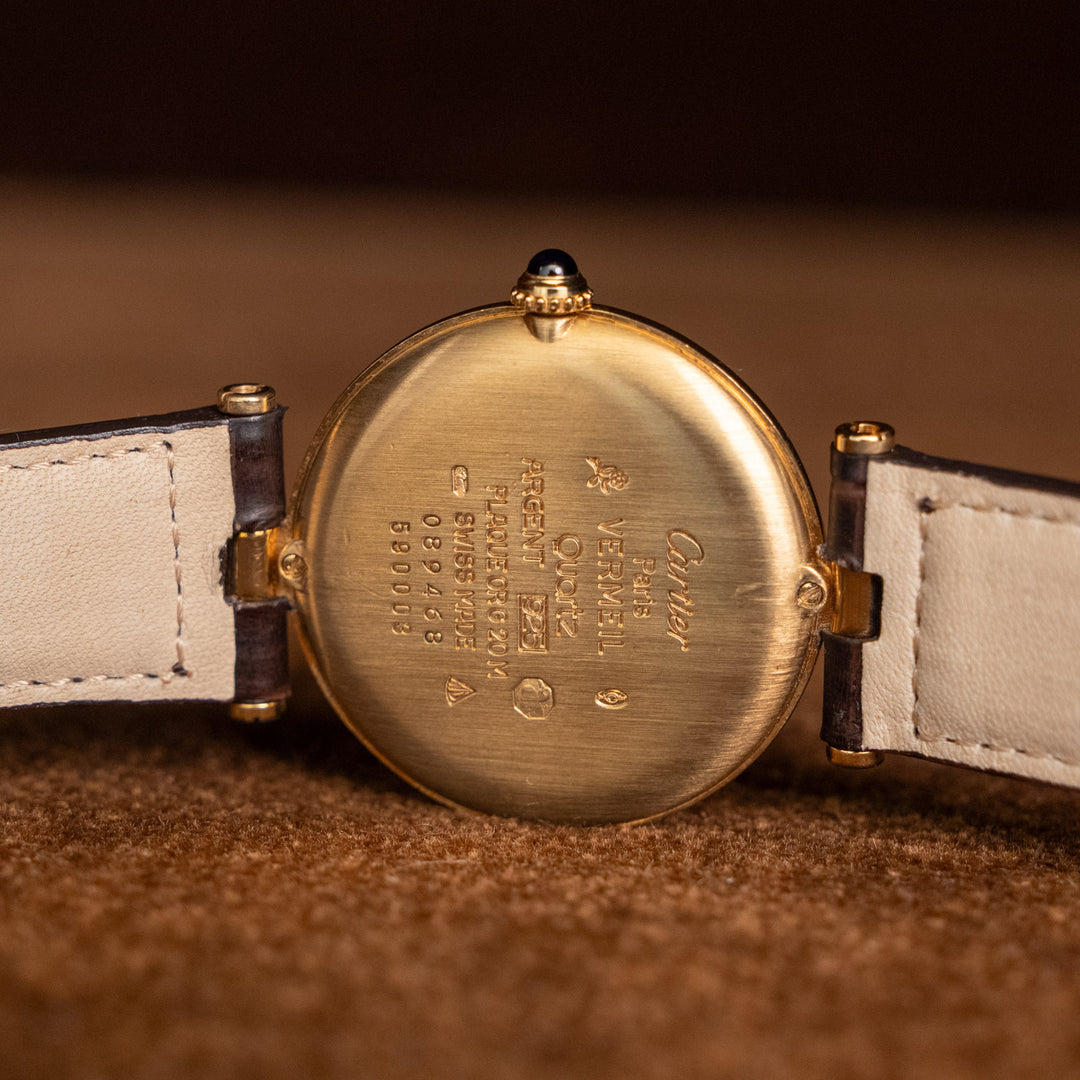 レディース メンズ【Cartier カルティエ】温かみのあるモノトーンブラウンダイヤル マストヴァンドーム LM 1990年代