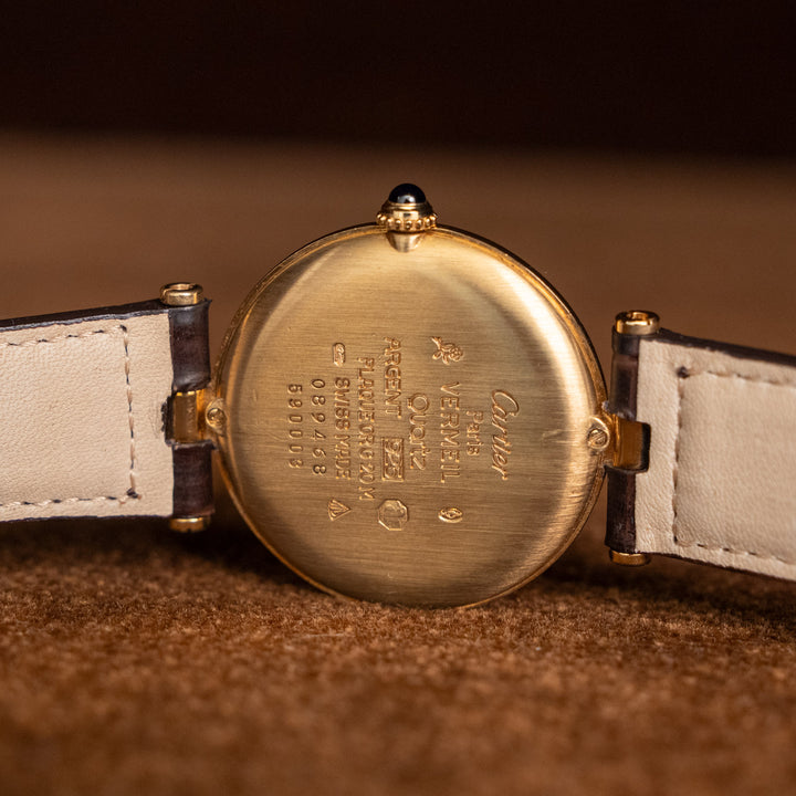 レディース メンズ【Cartier カルティエ】温かみのあるモノトーンブラウンダイヤル マストヴァンドーム LM 1990年代
