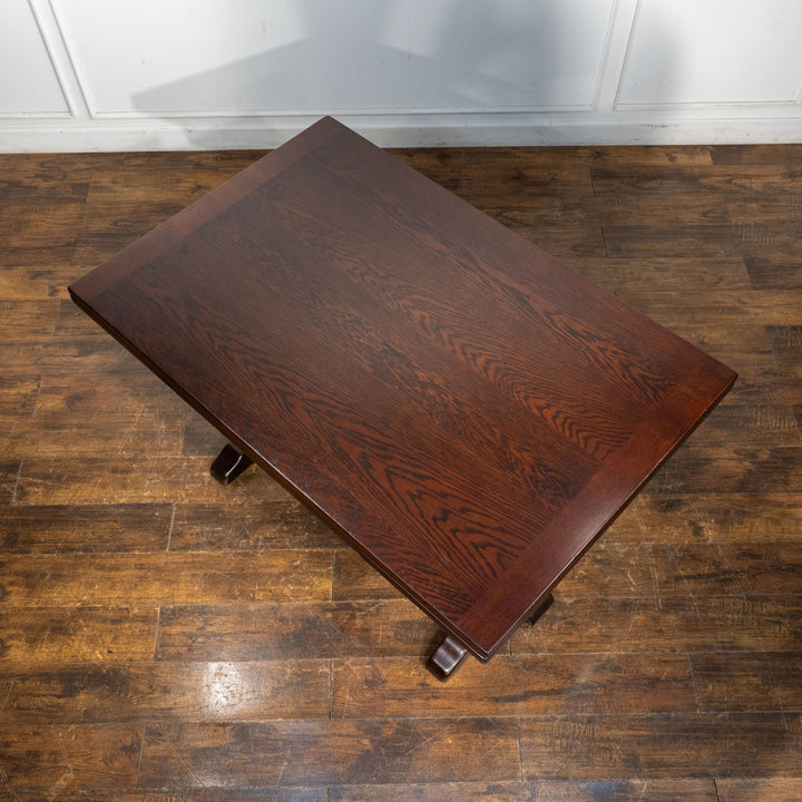 幕板のルネット装飾や美しいバルボスレッグが魅力 オーク ドローリーフ 伸長式ダイニングテーブル /26A