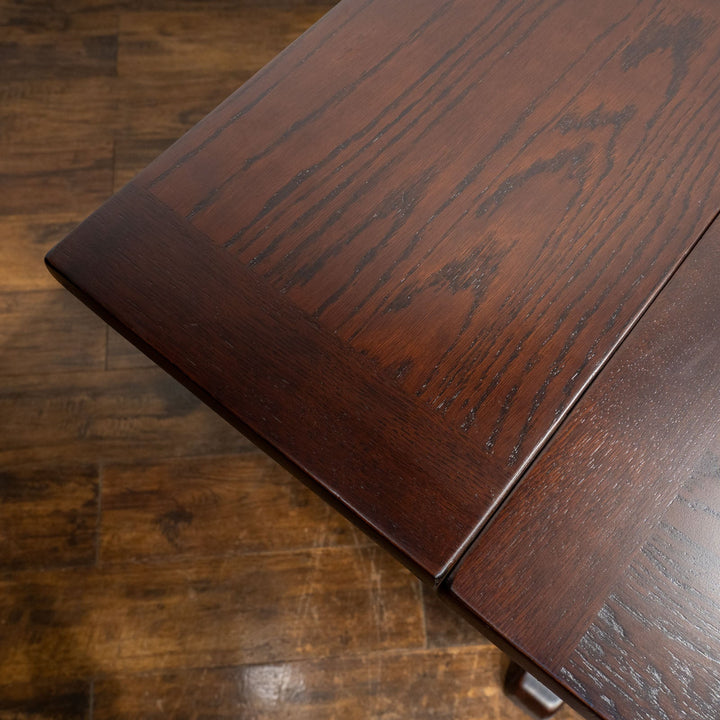 幕板のルネット装飾や美しいバルボスレッグが魅力 オーク ドローリーフ 伸長式ダイニングテーブル /26A