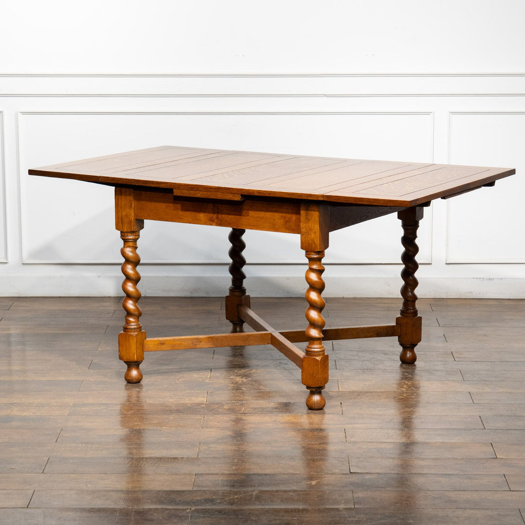 英国伝統の装飾のツイストレッグが華やか ドローリーフ 伸長式ダイニングテーブル /26A