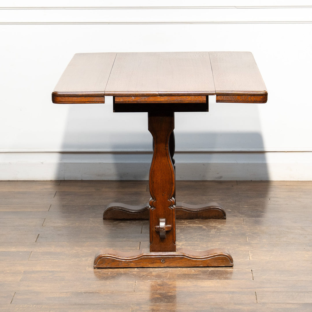 横に長いスクエア天板が珍しい オーク ドロップリーフテーブル /26A