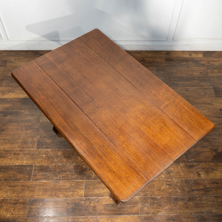 横に長いスクエア天板が珍しい オーク ドロップリーフテーブル /26A