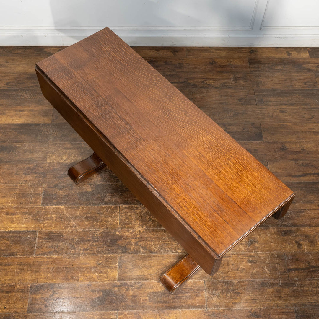 横に長いスクエア天板が珍しい オーク ドロップリーフテーブル /26A