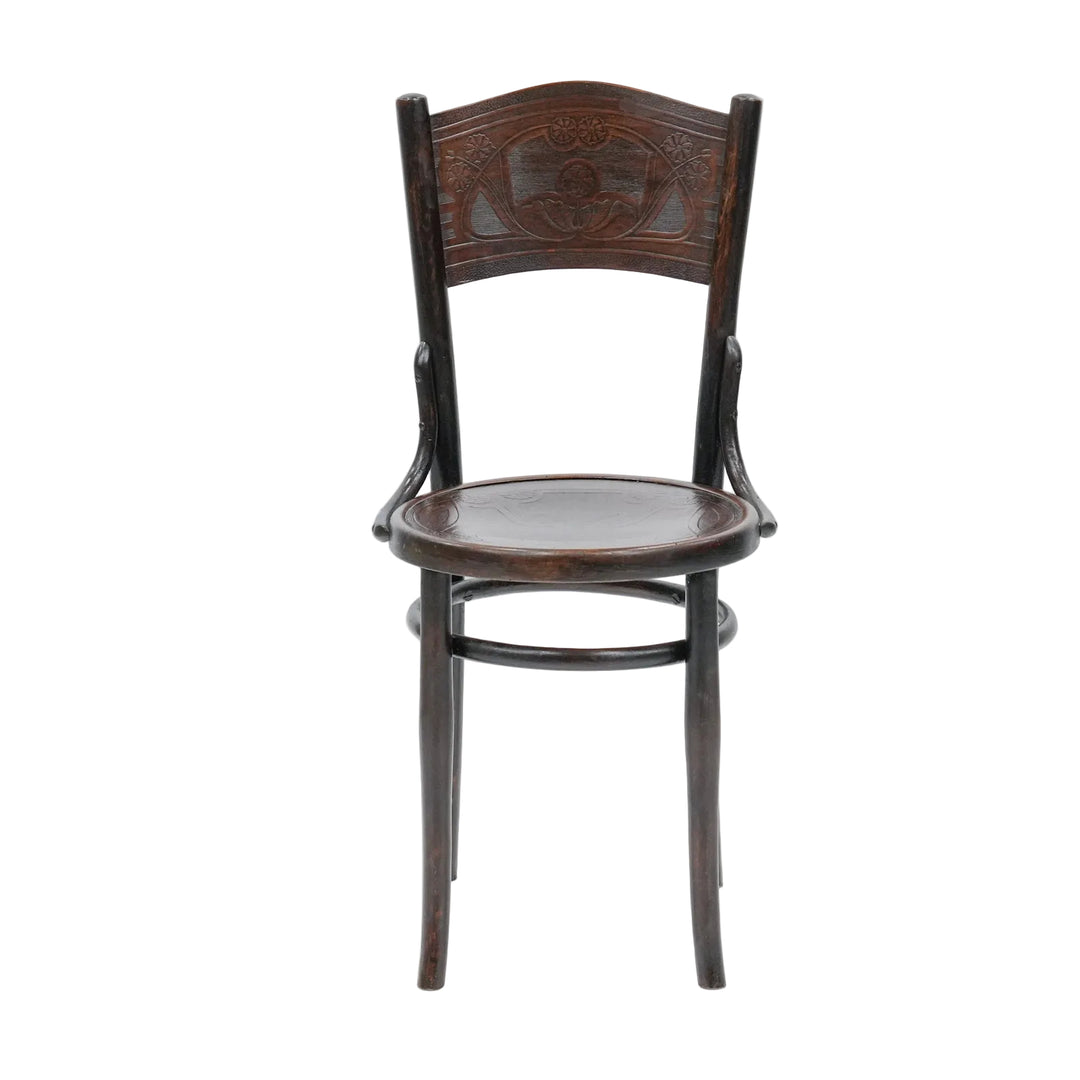 【MAZOWIA マゾヴィア】上品なフラワーモチーフ パネルバック ベントウッドチェア /26A-9