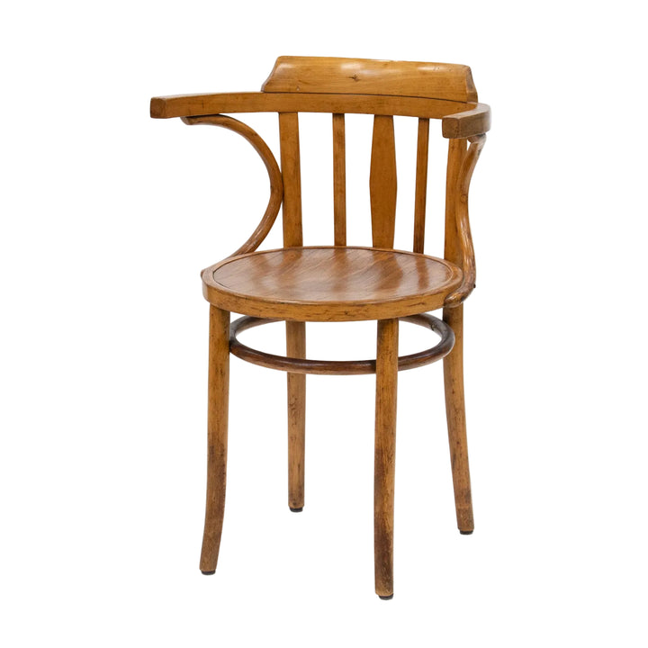 包み込むような背もたれとアームが一体化した ビーチ ベントウッド アームチェア /26A-B8