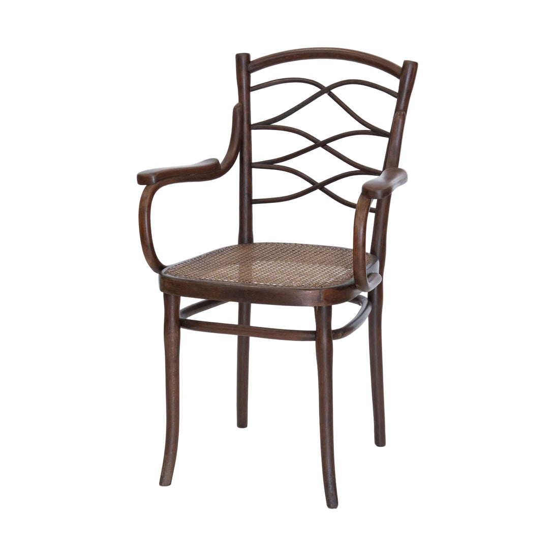 【THONET トーネット】 しなやかなに交差する美しいデザイン ラティスバック ベントウッドアームチェア /26A-1