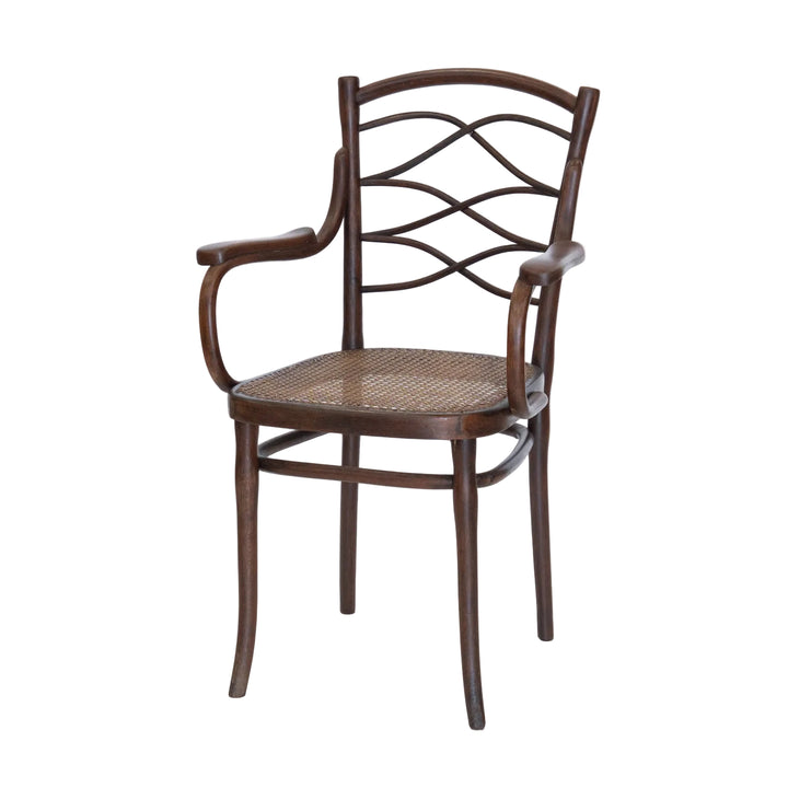 【THONET トーネット】 しなやかなに交差する美しいデザイン ラティスバック ベントウッドアームチェア /26A-1