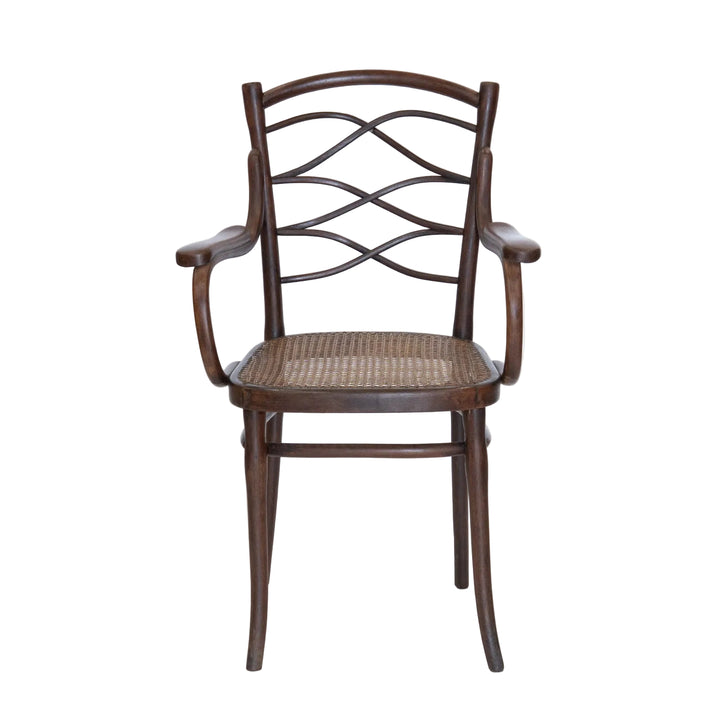 【THONET トーネット】 しなやかなに交差する美しいデザイン ラティスバック ベントウッドアームチェア /26A-1