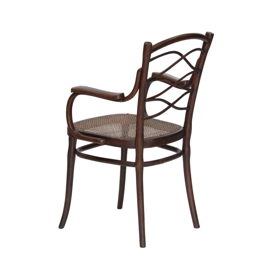 【THONET トーネット】 しなやかなに交差する美しいデザイン ラティスバック ベントウッドアームチェア /26A-1