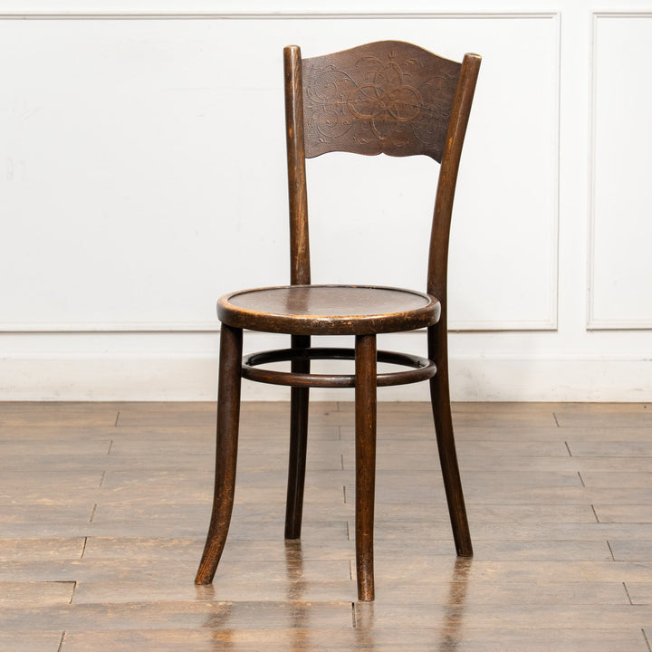 【THONET トーネット】フラワーモチーフ パネルバック ベントウッドチェア /26A-5