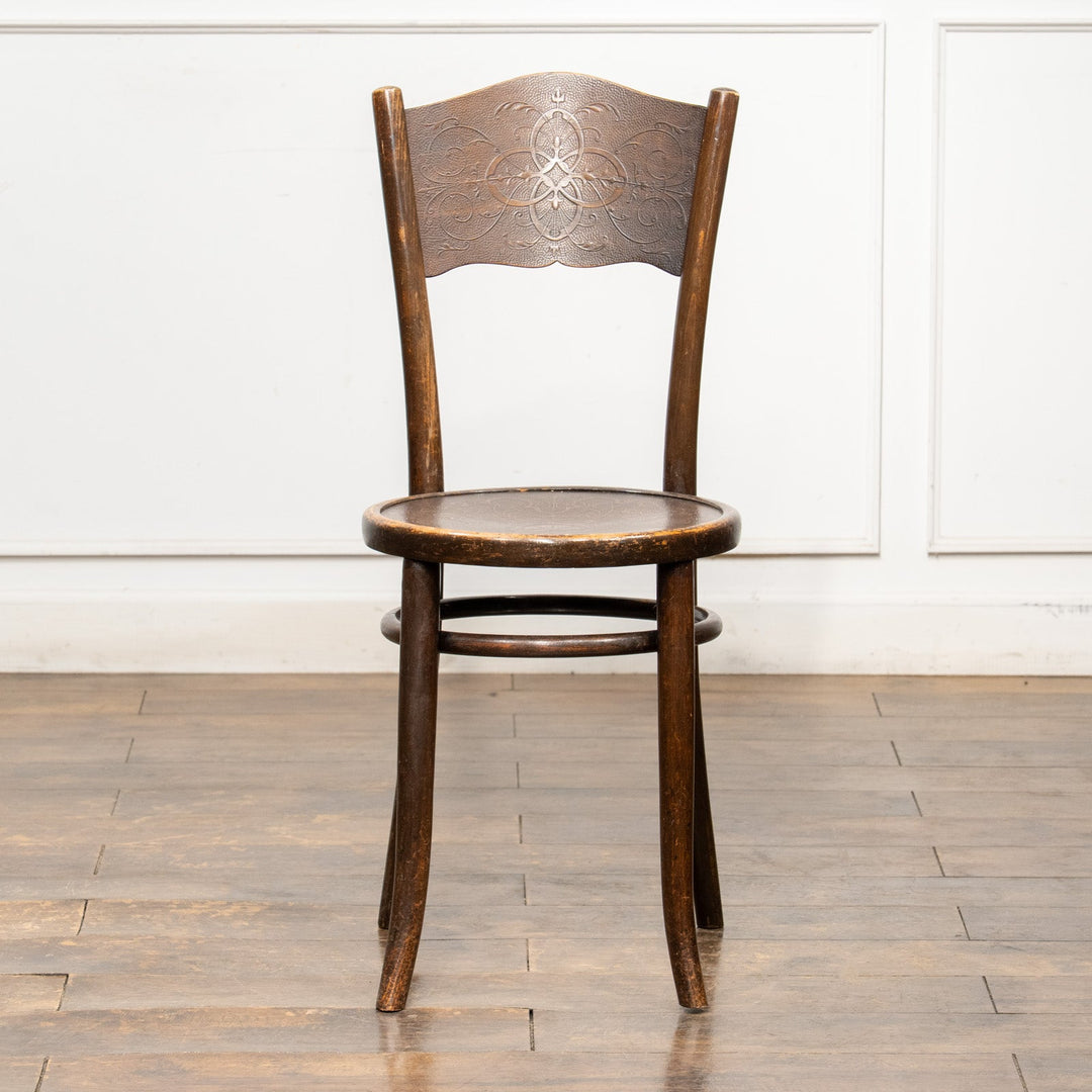 【THONET トーネット】フラワーモチーフ パネルバック ベントウッドチェア /26A-5