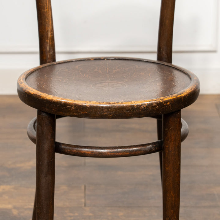 【THONET トーネット】フラワーモチーフ パネルバック ベントウッドチェア /26A-5