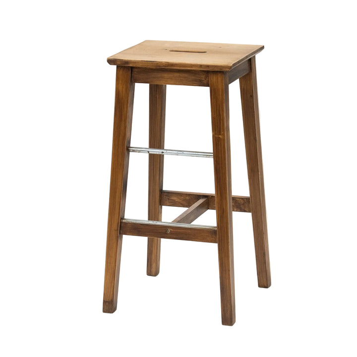 直線的でシンプルなフォルム ビーチ ハイタイプ パブスツール /26A-4