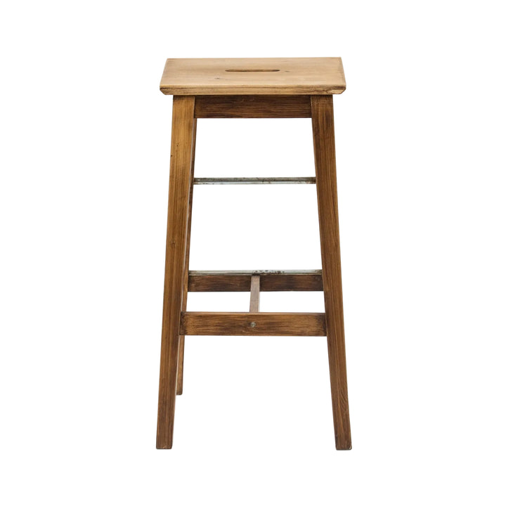 直線的でシンプルなフォルム ビーチ ハイタイプ パブスツール /26A-4