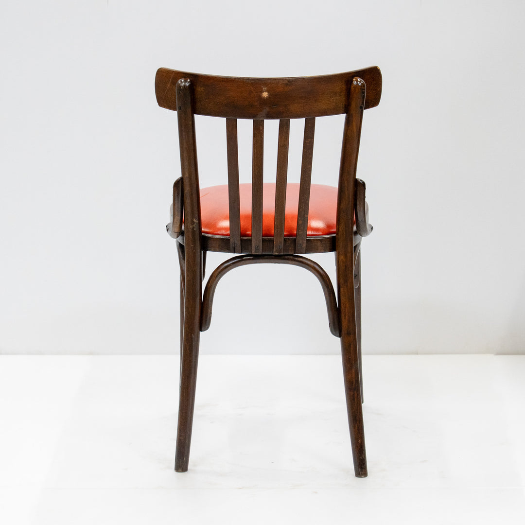 素朴で温もりあるデザインにオレンジの座面がマッチ カフェスタイル ベントウッドチェア /26A-1素朴で温もりあるデザインにオレンジの座面がマッチ カフェスタイル ベントウッドチェア /26A-1