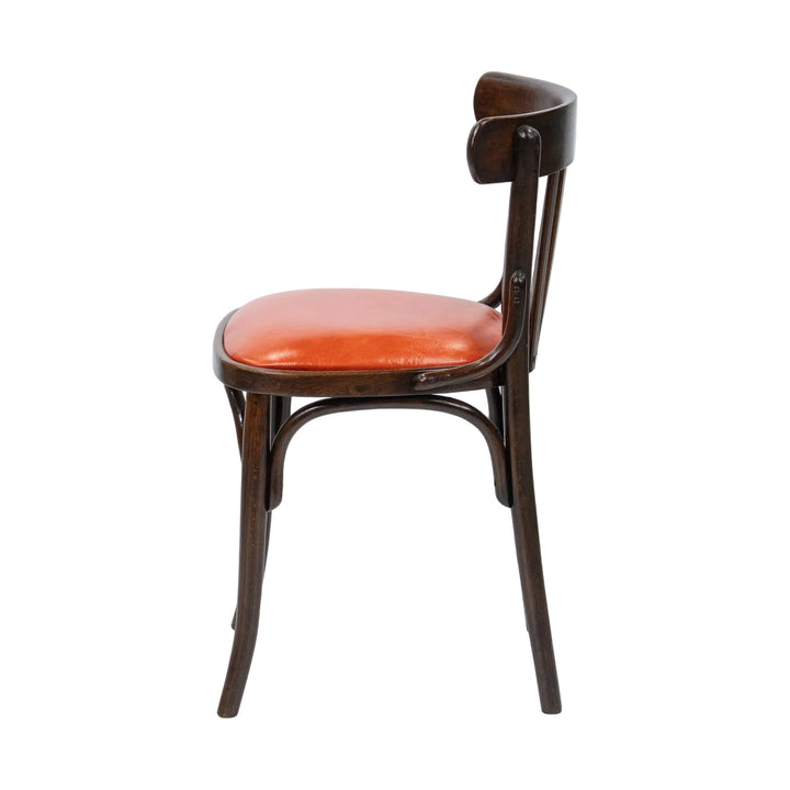 素朴で温もりあるデザインにオレンジの座面がマッチ カフェスタイル ベントウッドチェア /26A-2