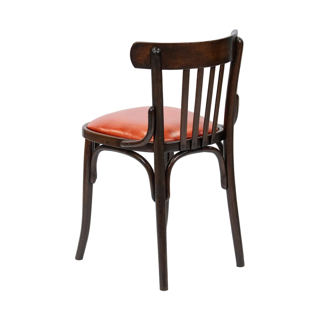 素朴で温もりあるデザインにオレンジの座面がマッチ カフェスタイル ベントウッドチェア /26A-2