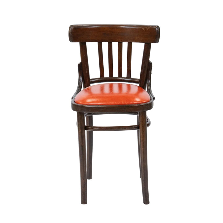 素朴で温もりあるデザインにオレンジの座面がマッチ カフェスタイル ベントウッドチェア /26A-6