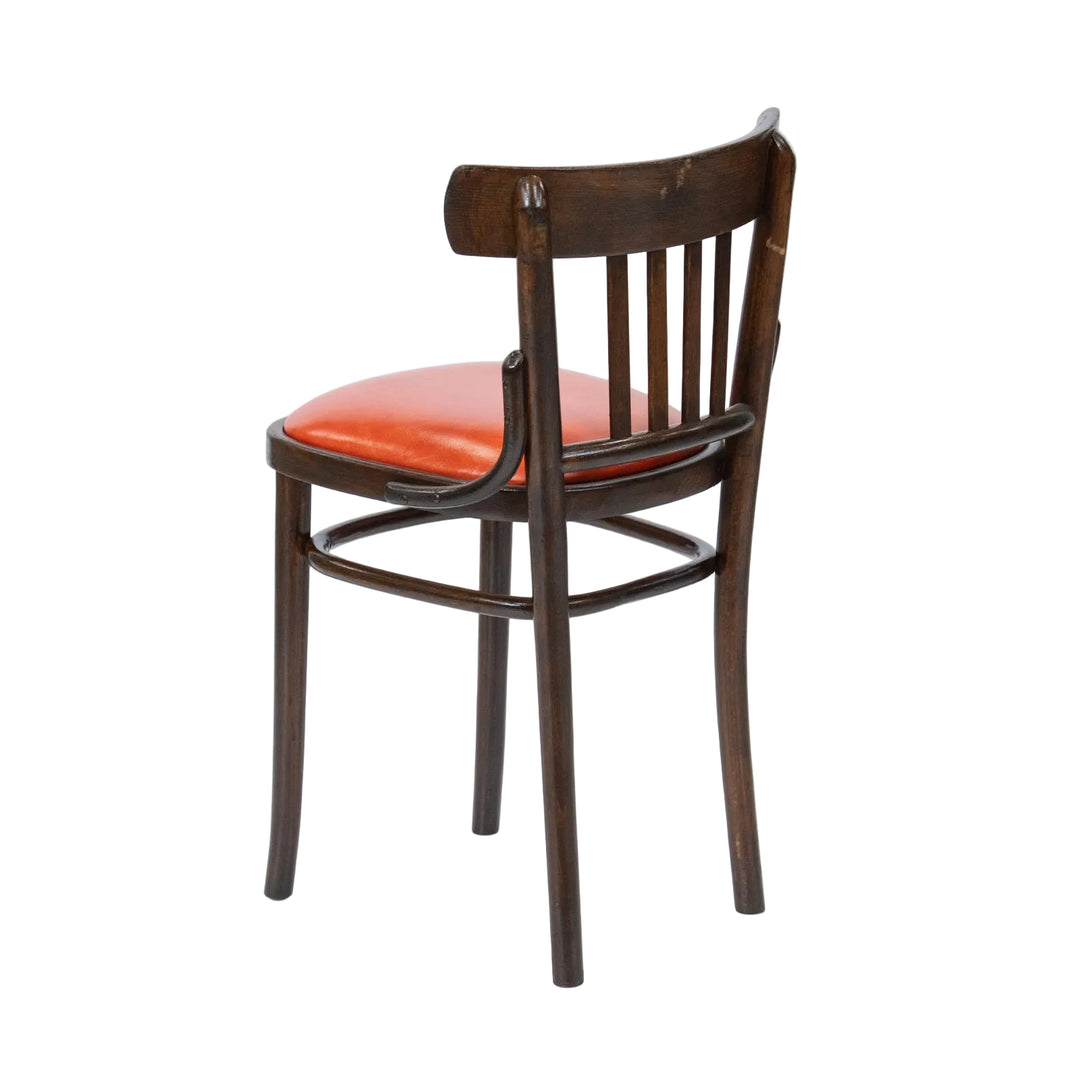 素朴で温もりあるデザインにオレンジの座面がマッチ カフェスタイル ベントウッドチェア /26A-6