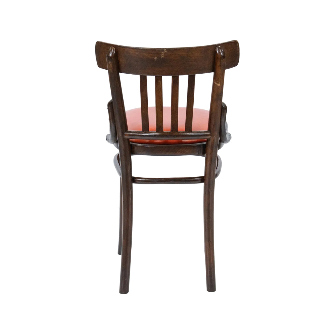 素朴で温もりあるデザインにオレンジの座面がマッチ カフェスタイル ベントウッドチェア /26A-6