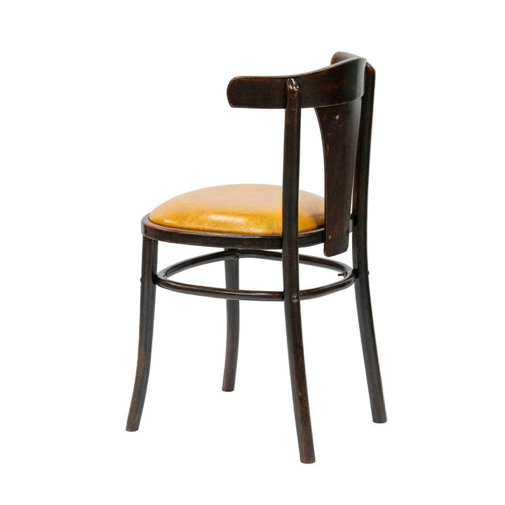 素朴で温もりあるデザインにマスタードの座面がマッチ カフェスタイル ベントウッドチェア /26A-7